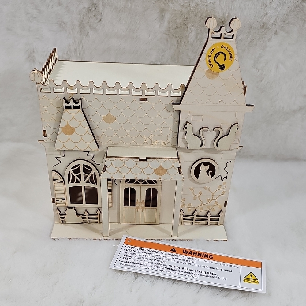 Micheal's Make Market Halloween DIY Led Wood Decor Cat House